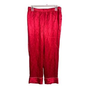 VICTORIA’S SECRET Pajama Bottom Sleep Pants Satin Polka Dot Red Size Small